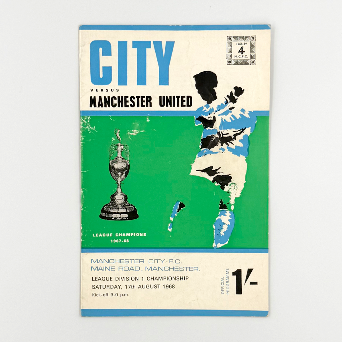 Manchester City vs Manchester United Programme (17 August 1968)