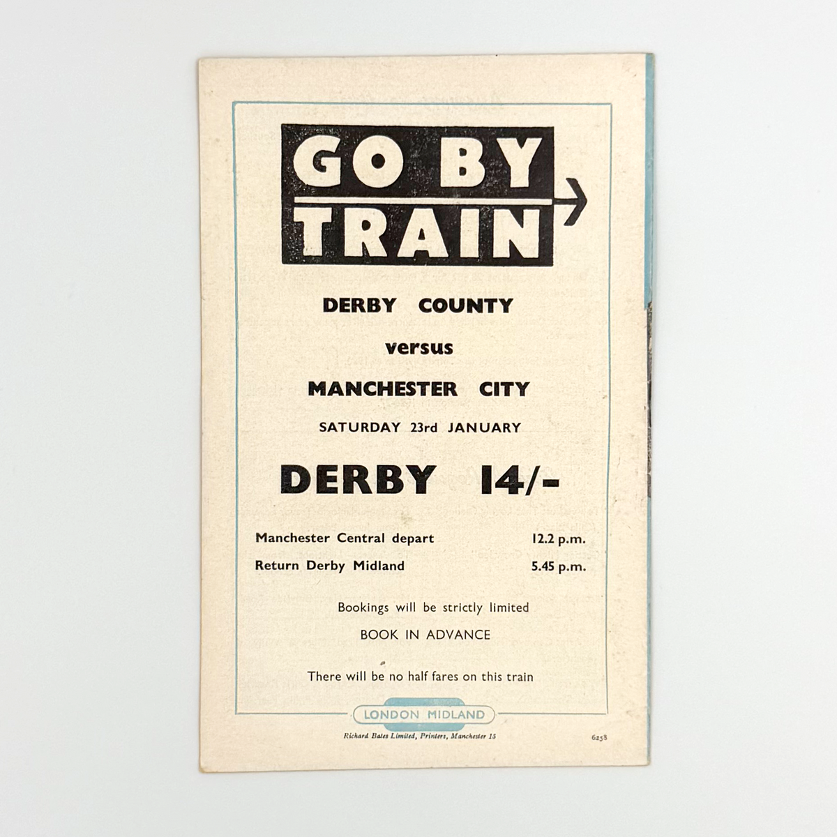 Manchester City vs Swindon Town Programme (16 January 1965)