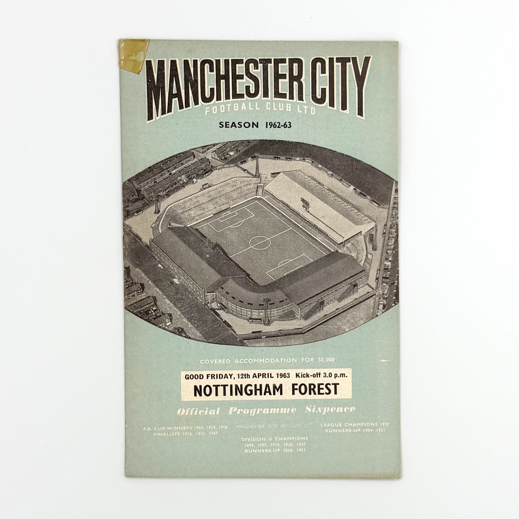 Manchester City vs Nottingham Forest Programme (12 April 1963)