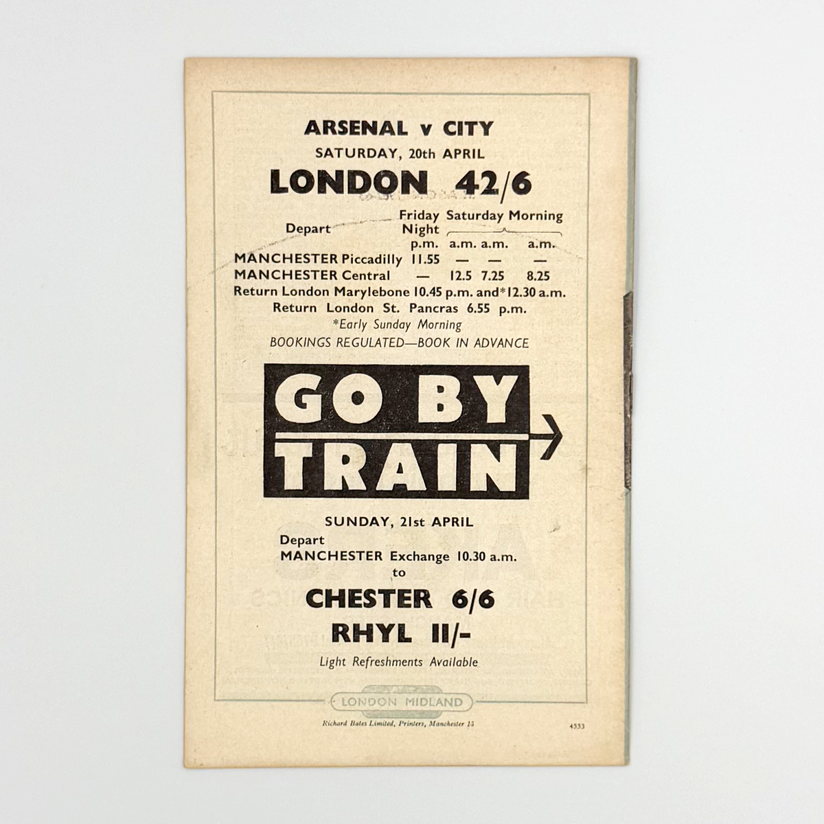 Manchester City vs Nottingham Forest Programme (12 April 1963)