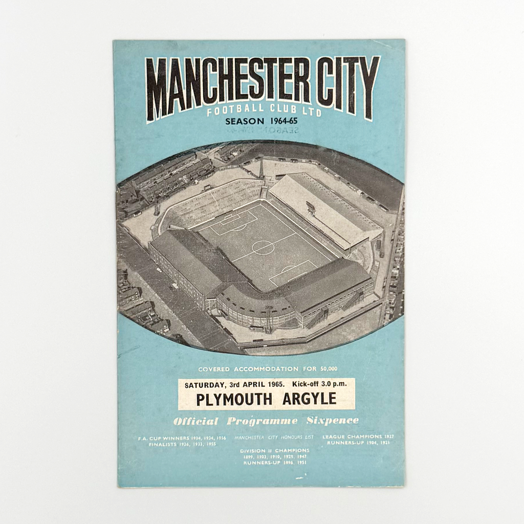 Manchester City vs Plymouth Argyle Programme (3 April 1965)