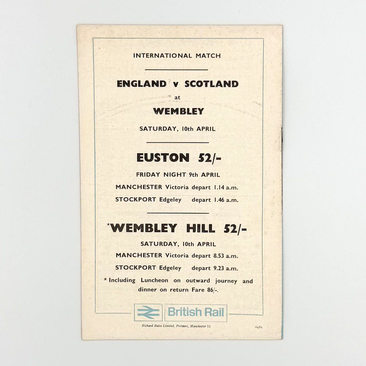 Manchester City vs Plymouth Argyle Programme (3 April 1965)