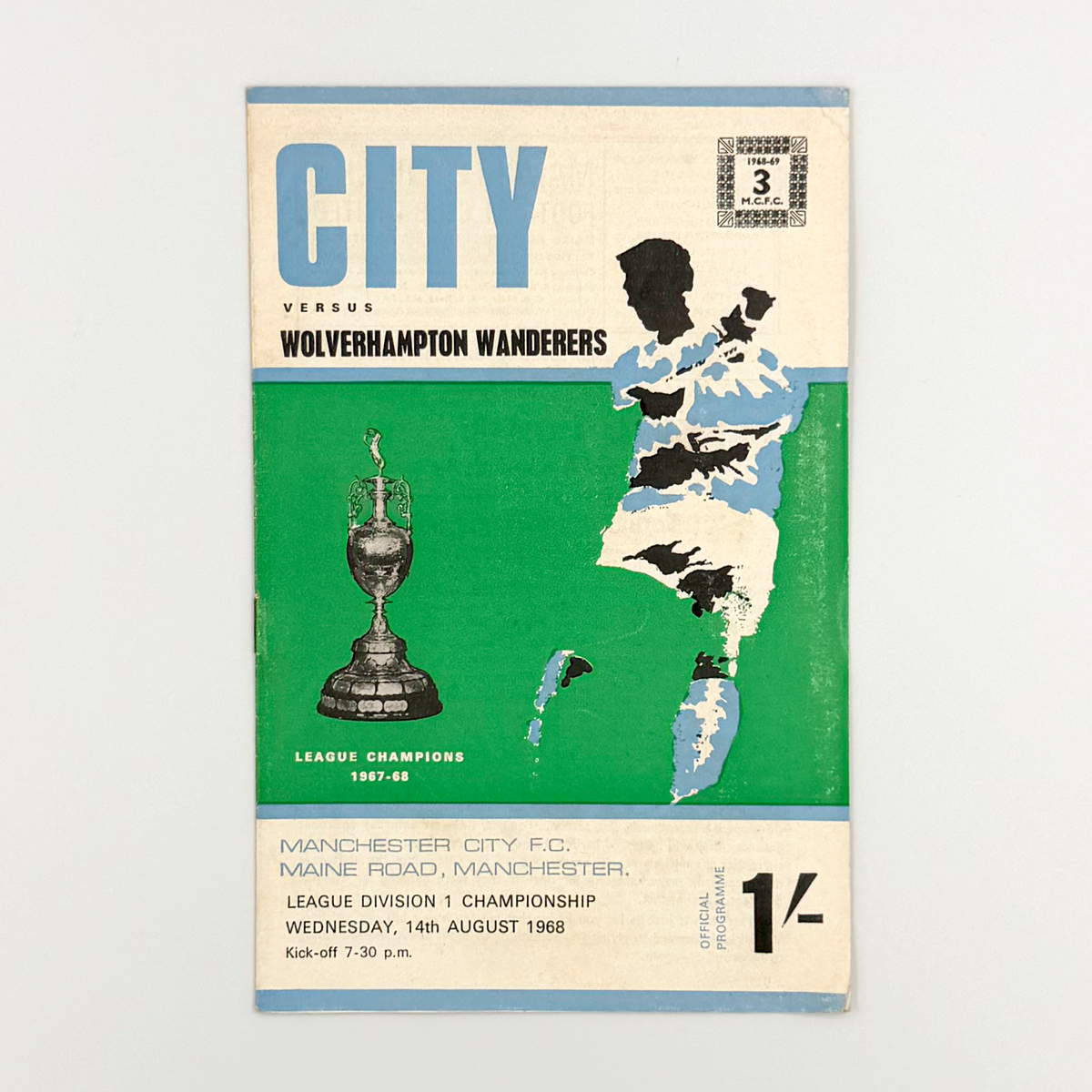 Manchester City vs Wolverhampton Wanderers Programme (14 August 1968)