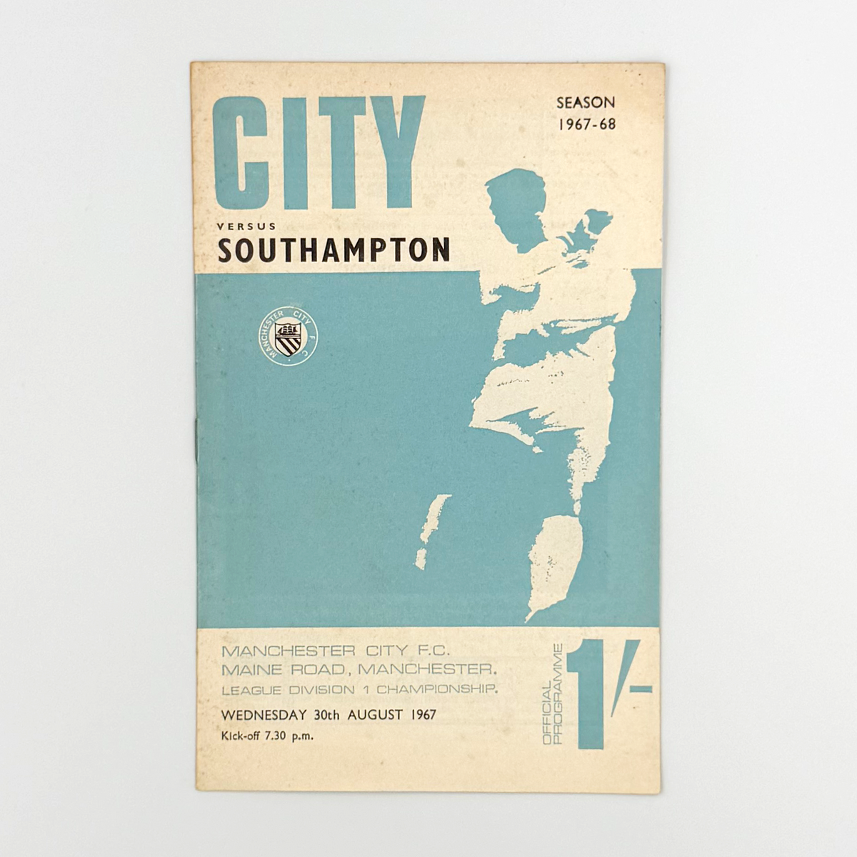 Manchester City vs Southampton Programme (30 August 1967)