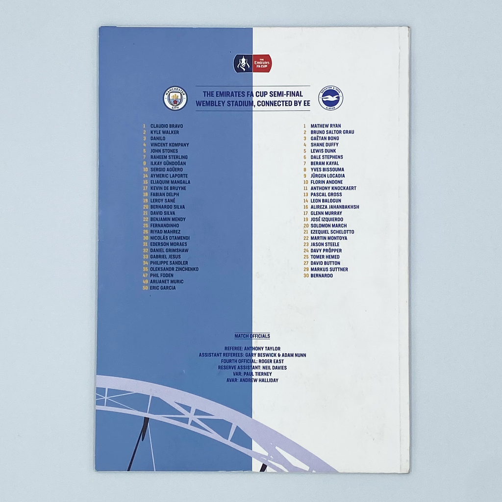 Manchester City vs Brighton & Hove Albion FA Cup Semi-Final Programme (6 April 2019)