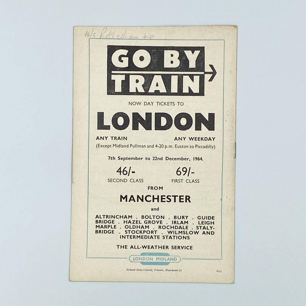 Manchester City vs Rotherham United Programme (3 October 1964)