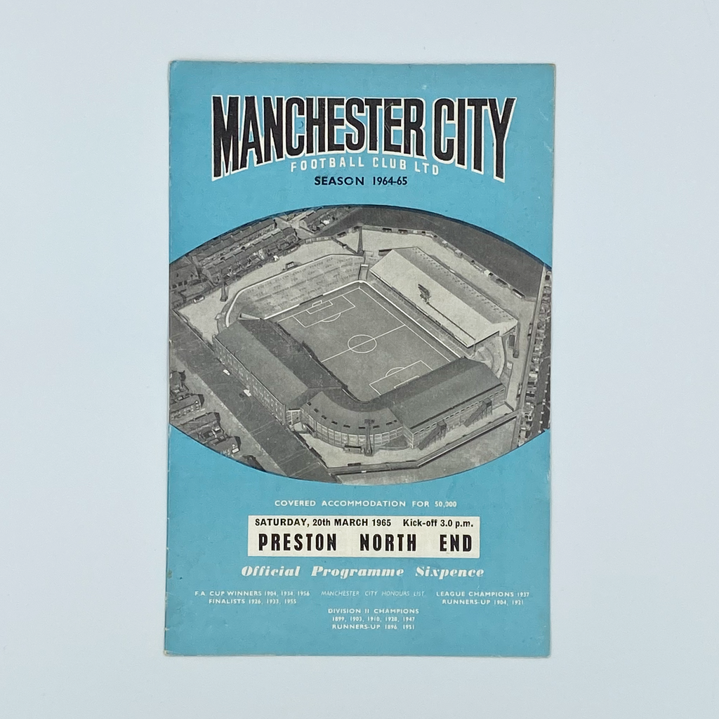 Manchester City vs Preston North End Programme (20 March 1965)
