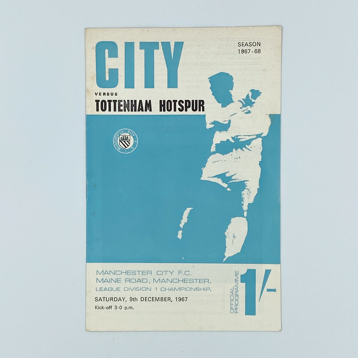 Manchester City vs Tottenham Hotspur Programme (9 December 1967)