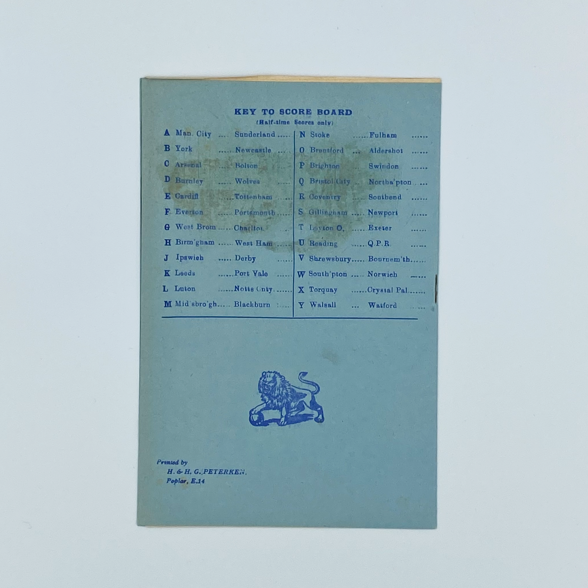 Millwall vs Colchester United Programme (26 March 1955)