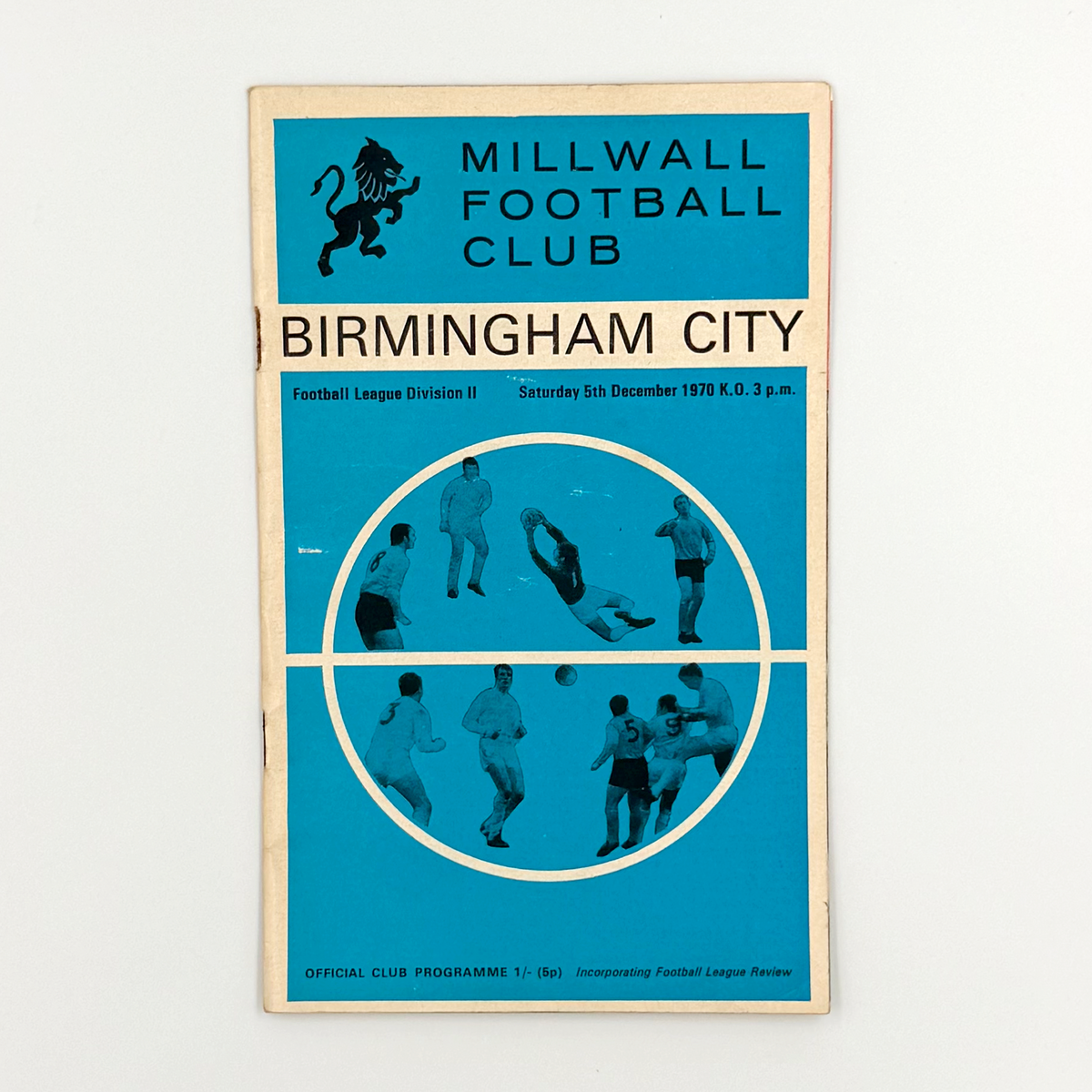 Millwall vs Birmingham City Programme (5 December 1970)