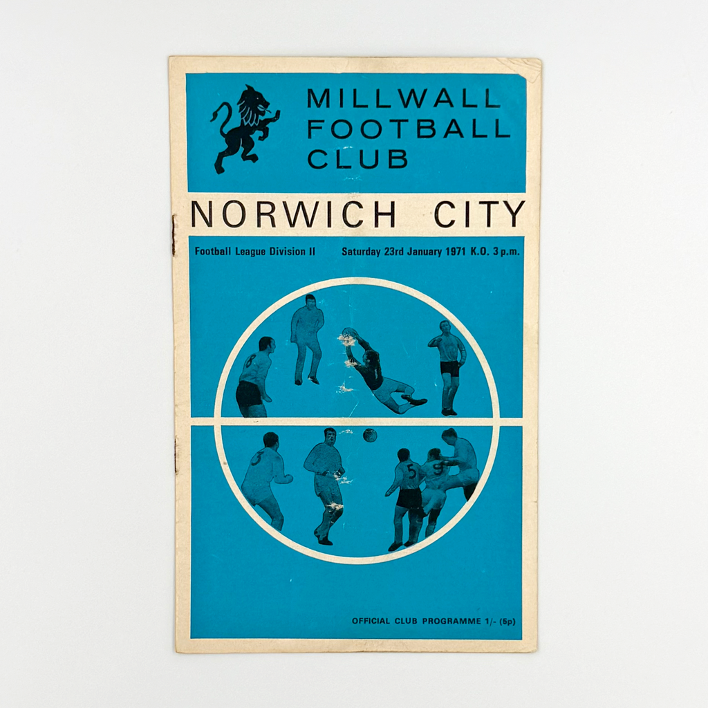 Millwall vs Norwich City Programme (23 January 1971)