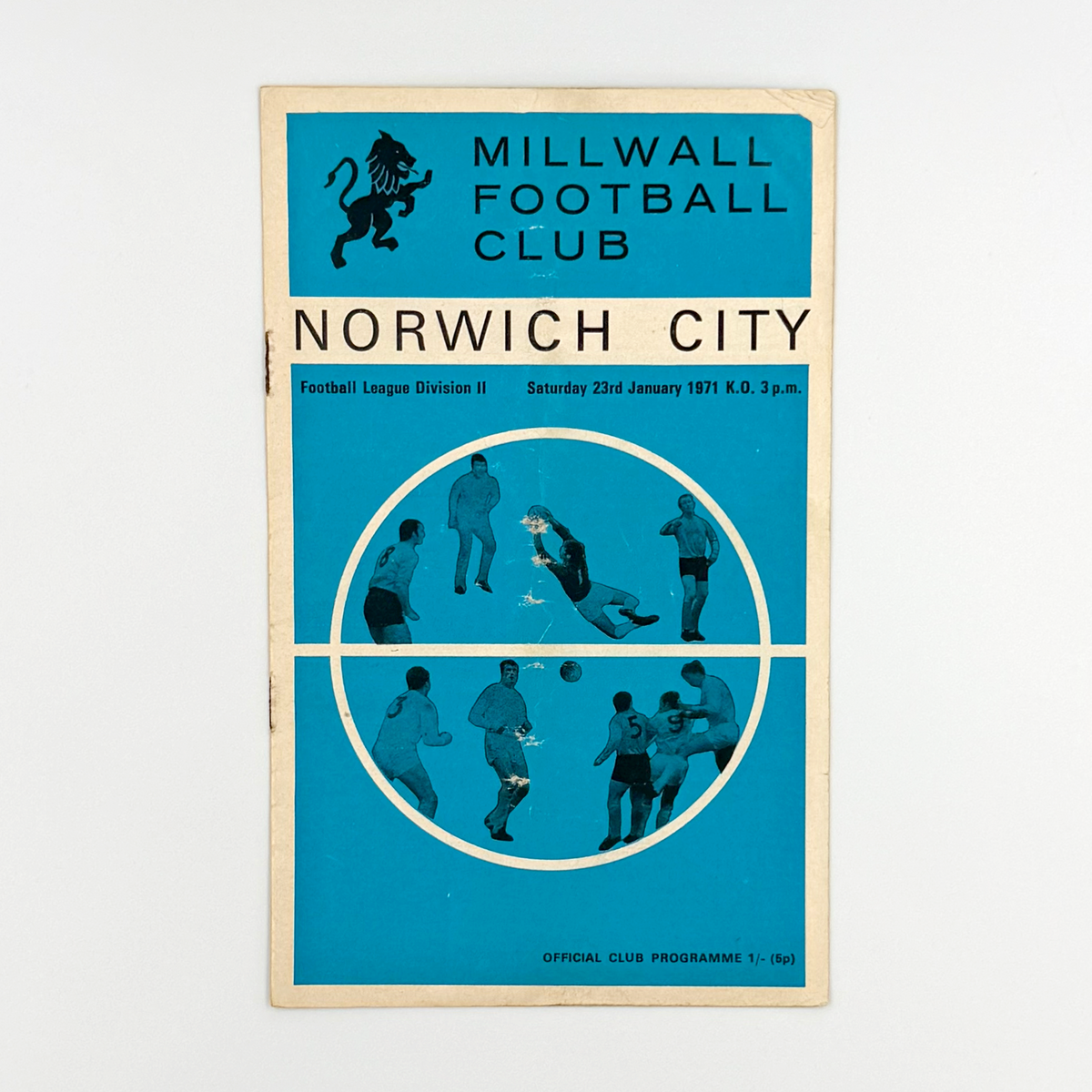 Millwall vs Norwich City Programme (23 January 1971)