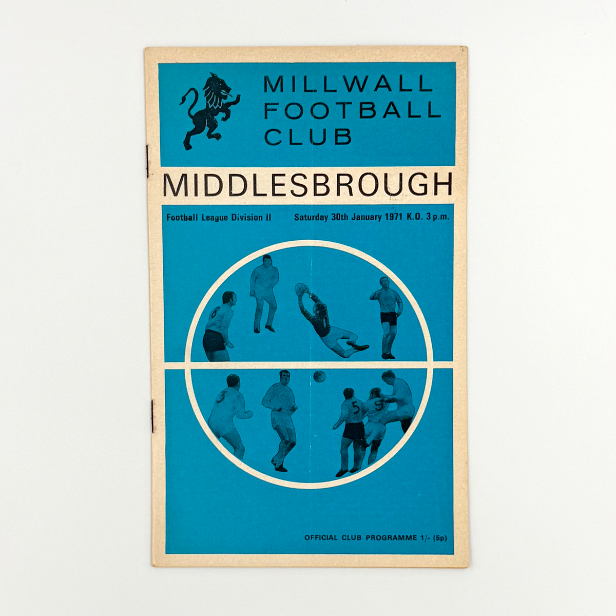 Millwall vs Middlesbrough Programme (30 January 1971)