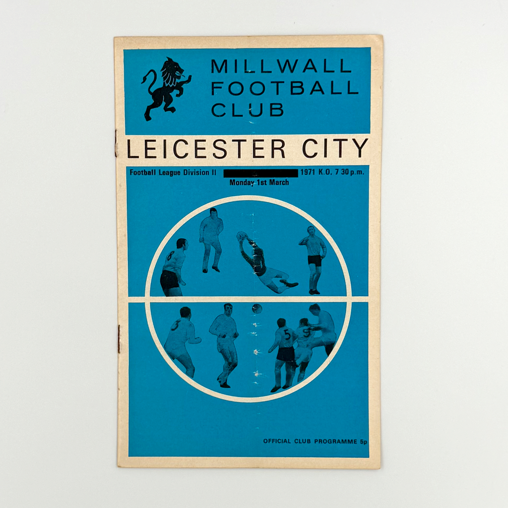 Millwall vs Leicester City Programme (1 March 1971)