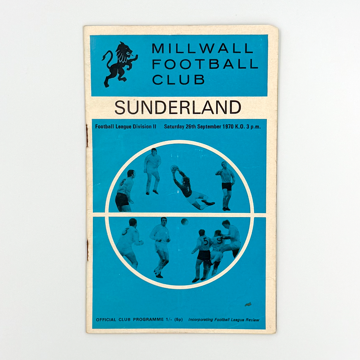 Millwall vs Sunderland Programme (26 September 1970)