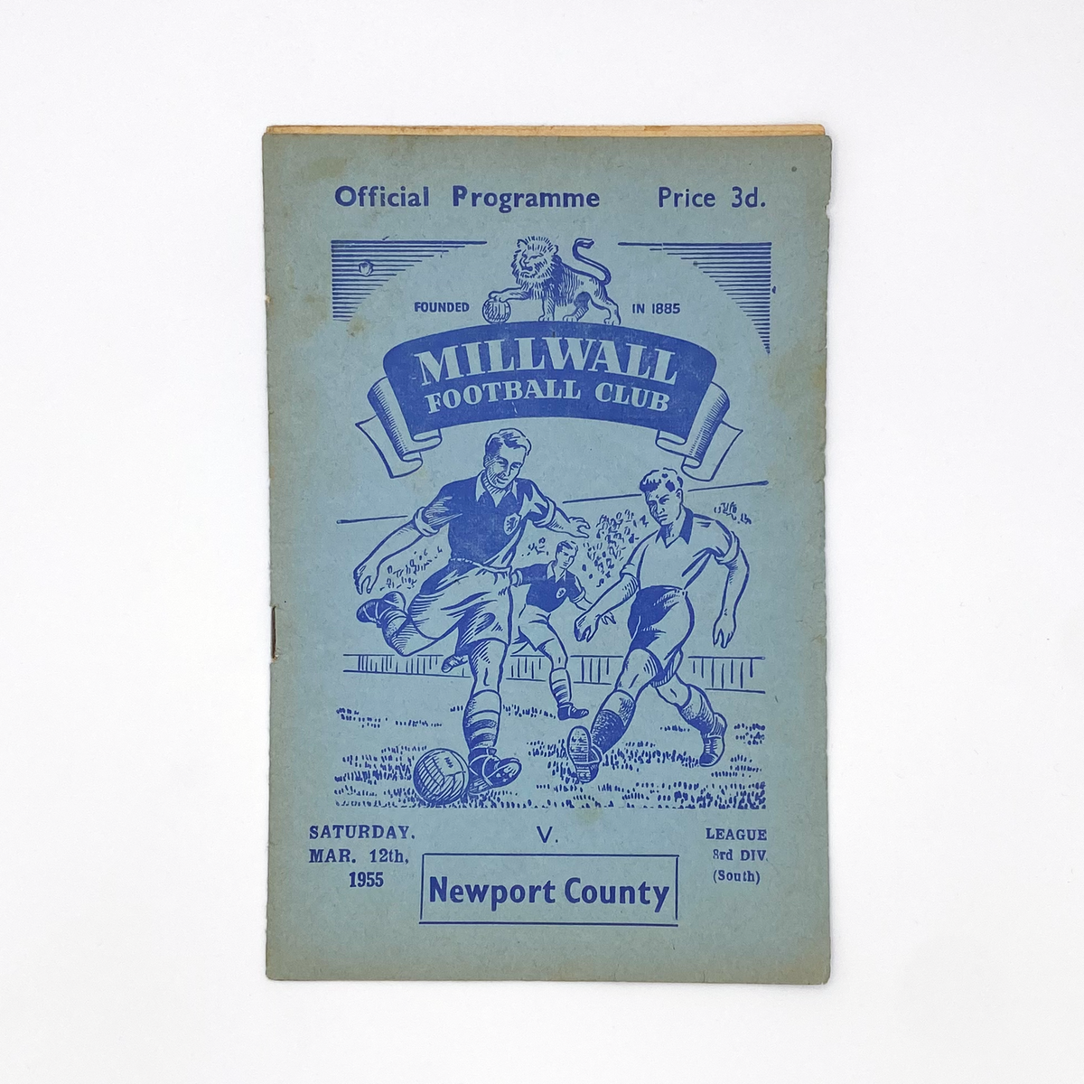 Millwall vs Newport County Programme (12 March 1955)