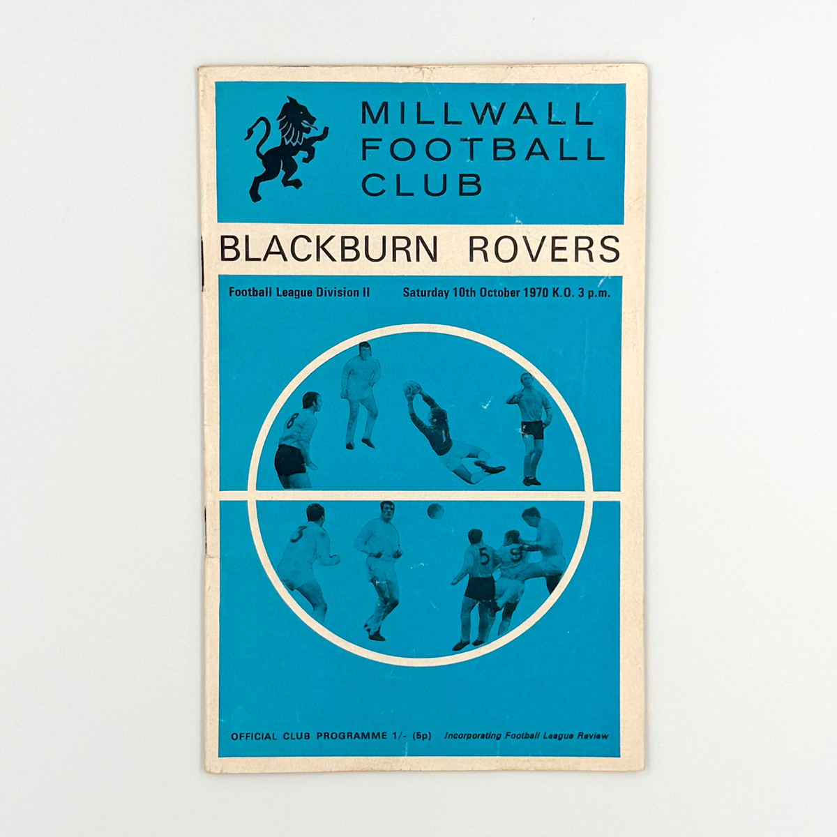 Millwall vs Blackburn Rovers Programme (10 October 1970)