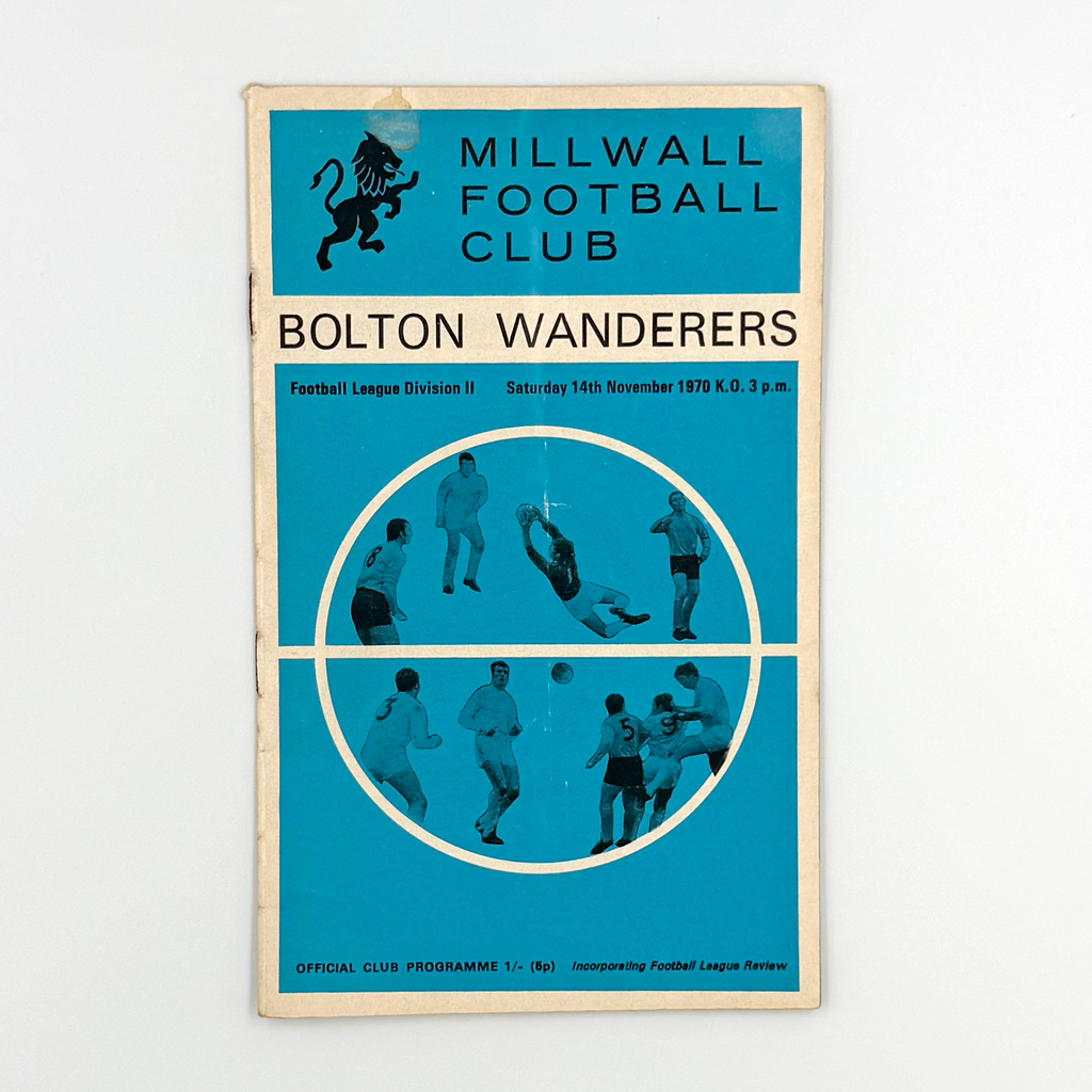 Millwall vs Bolton Wanderers Programme (14 November 1970)