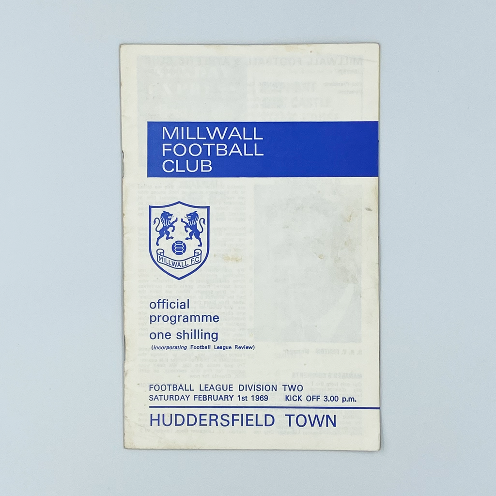 Millwall vs Huddersfield Town Programme (1 February 1969)