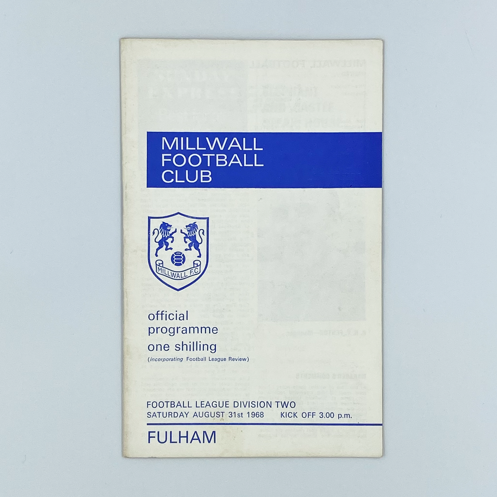Millwall vs Fulham Programme (31 August 1968)