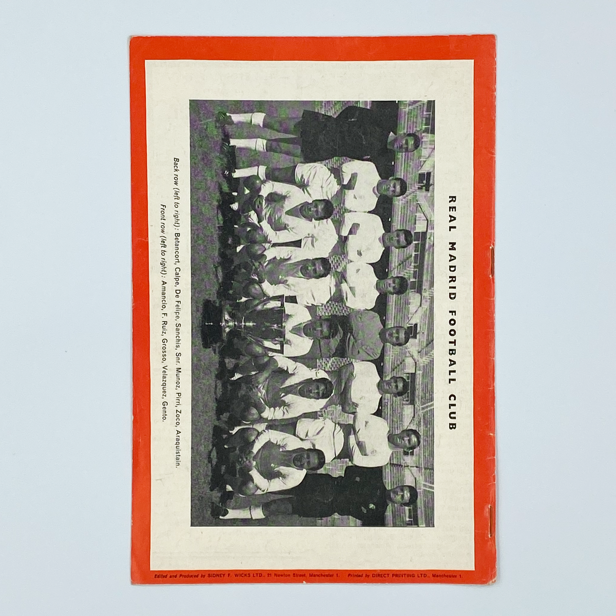 Manchester United vs Real Madrid European Cup Semi-Final Programme (24 April 1968)