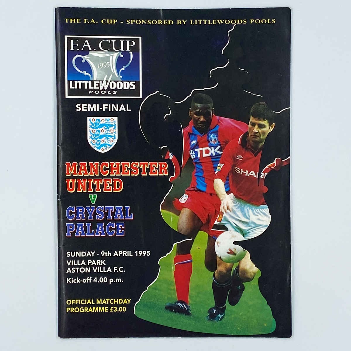 Manchester United vs Crystal Palace FA Cup Semi-Final Programme (9 April 1995)
