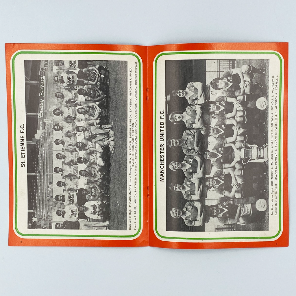 Manchester United vs AS Saint-Étienne Programme (5 October 1977)