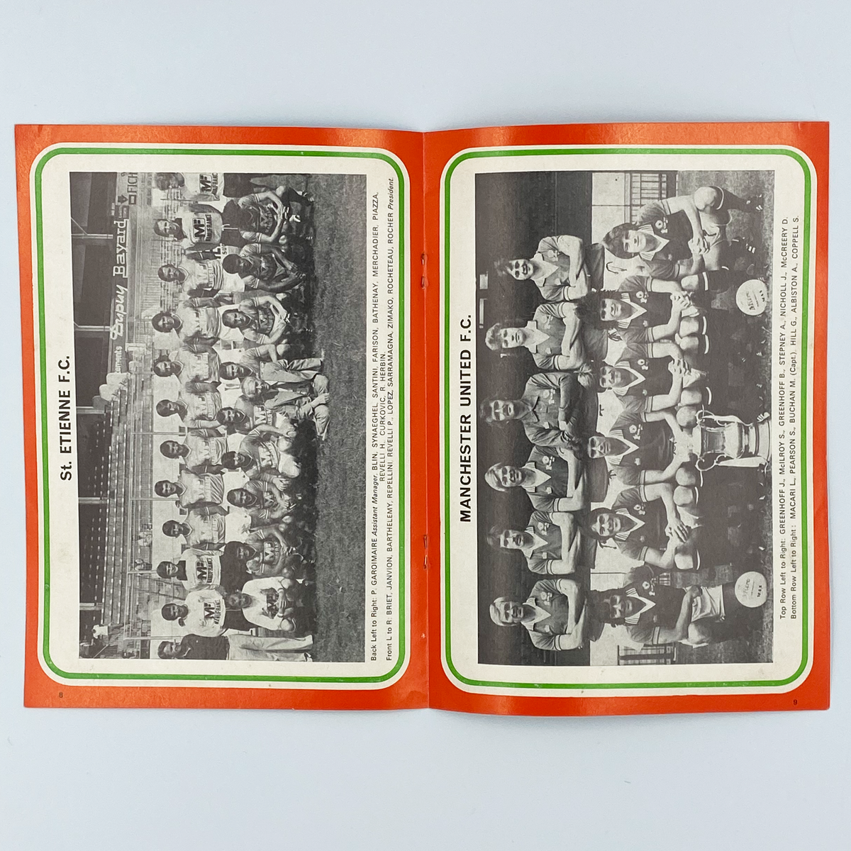 Manchester United vs AS Saint-Étienne Programme (5 October 1977)