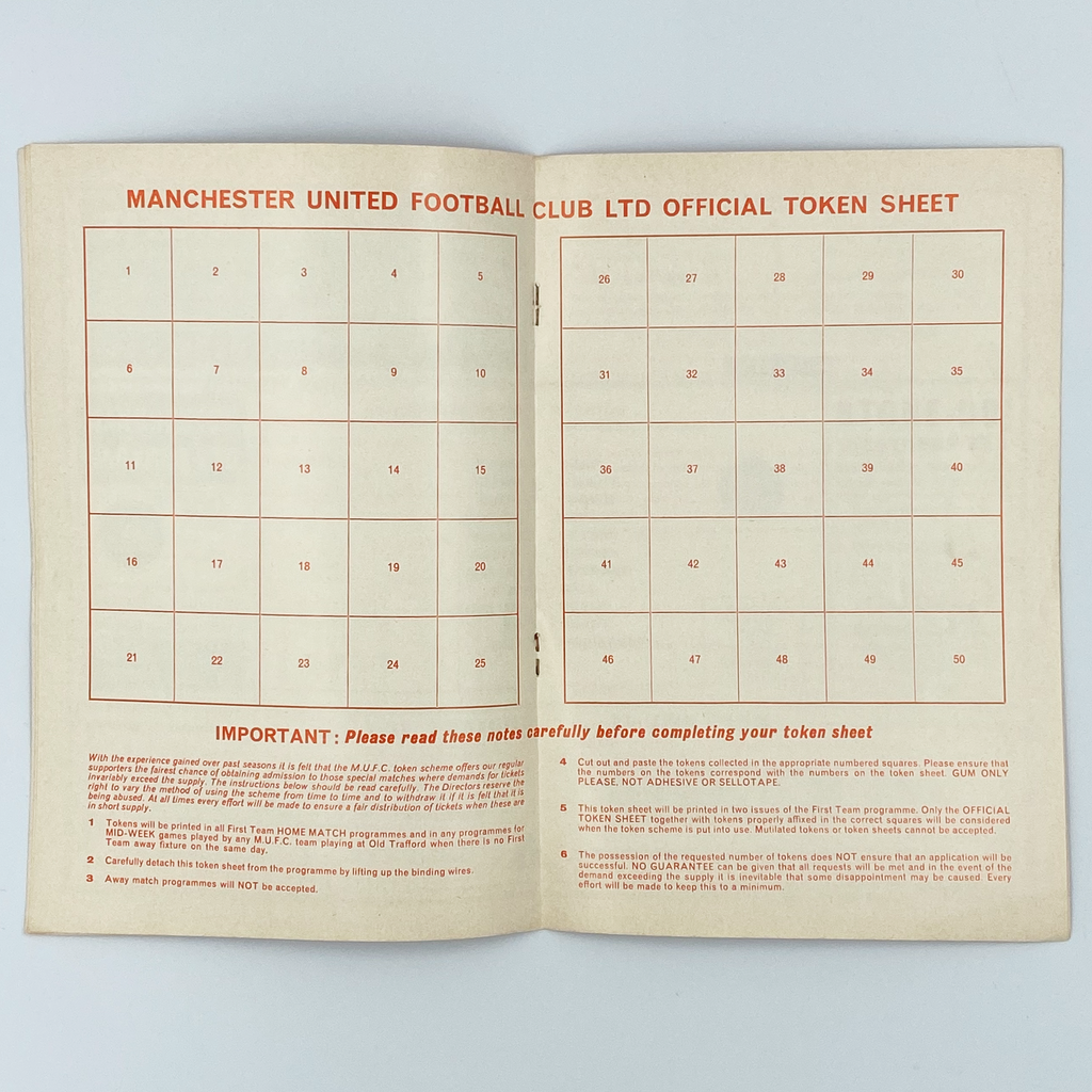 Manchester United vs Everton Programme (13 August 1969)