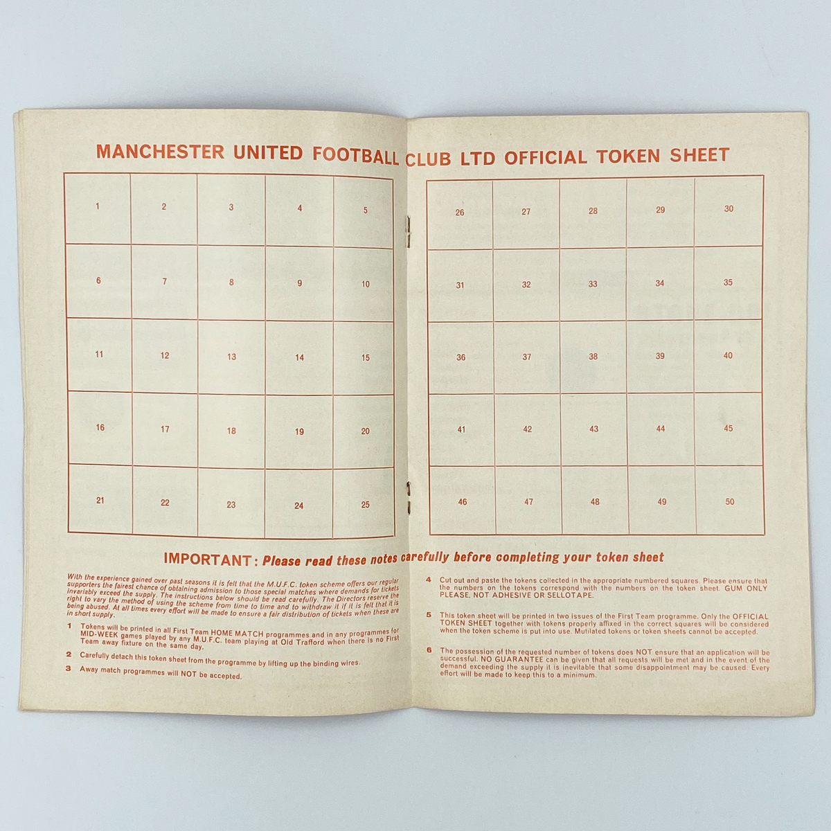 Manchester United vs Everton Programme (13 August 1969)
