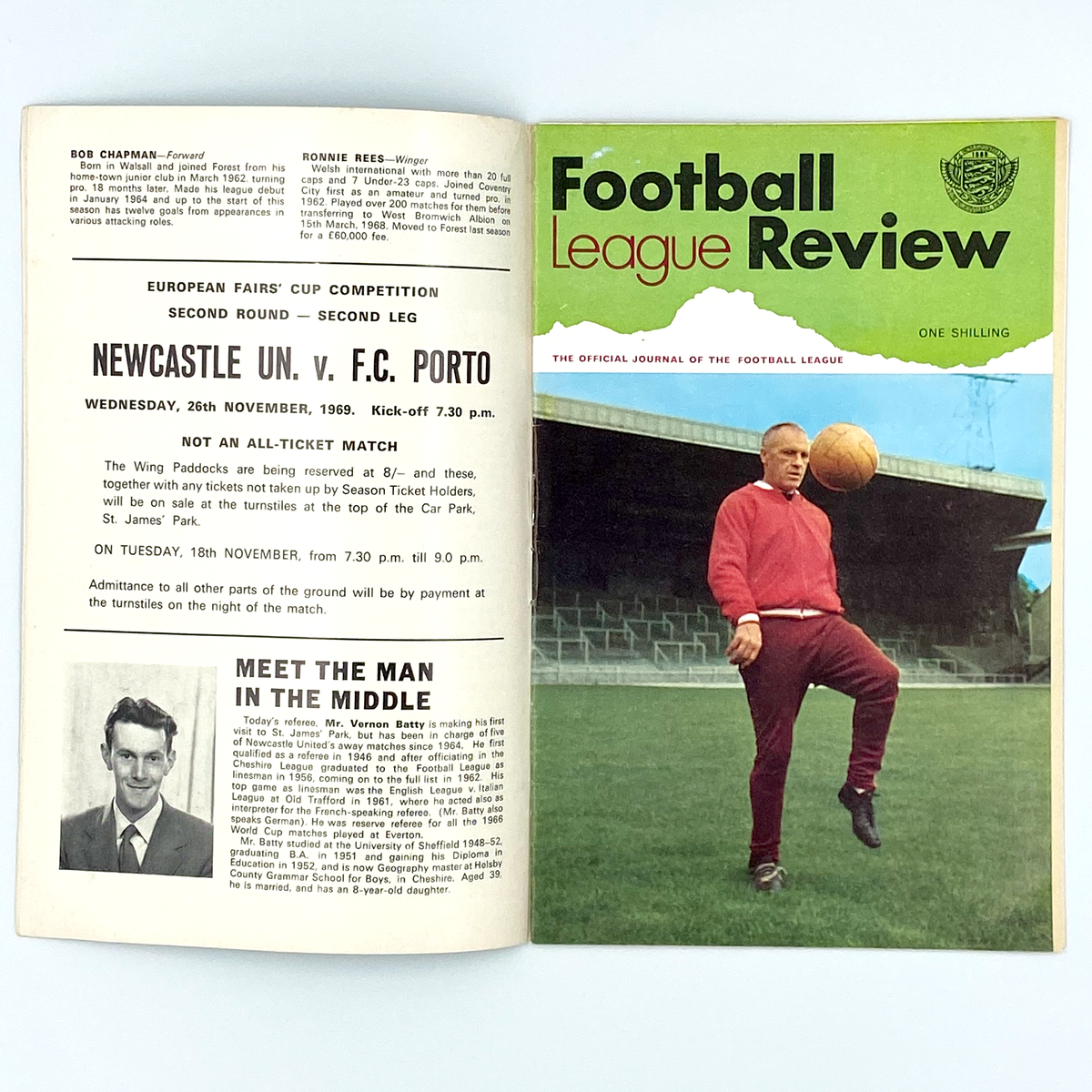 Newcastle United vs Nottingham Forest Programme (15 November 1969)