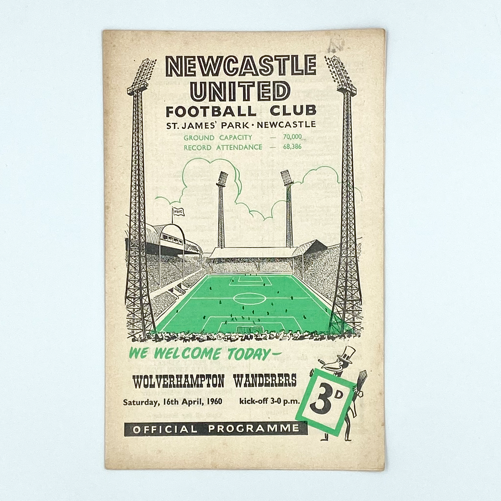 Newcastle United vs Wolverhampton Wanderers Programme (16 April 1960)