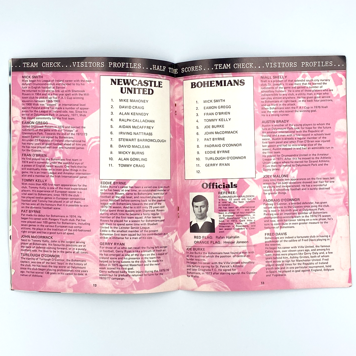 Newcastle United vs Bohemians Programme (28 September 1977)