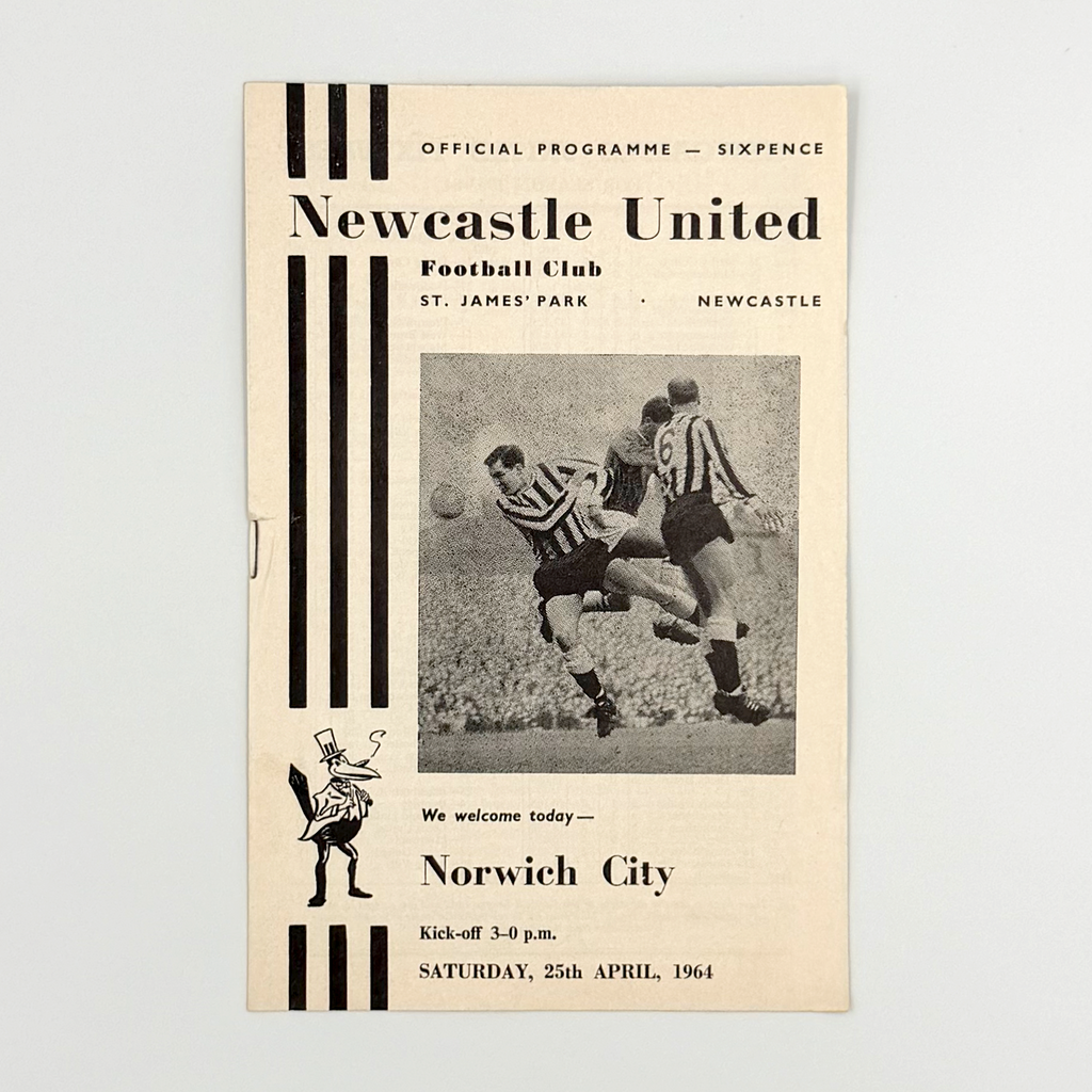 Newcastle United vs Norwich City Programme (25 April 1964)