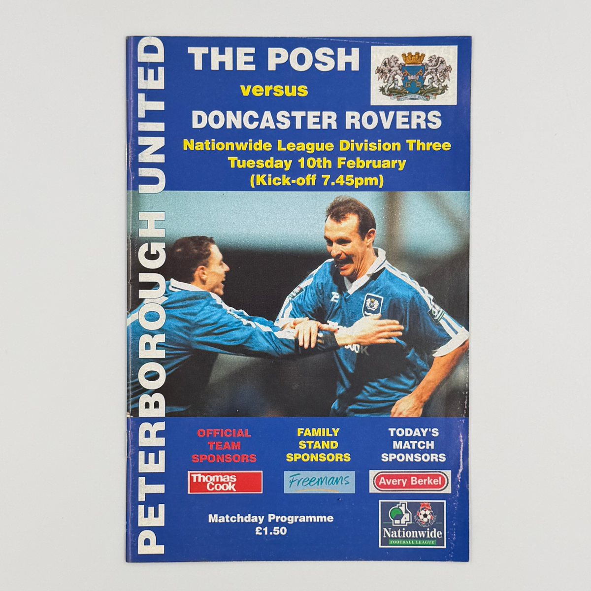 Peterborough United vs Doncaster Rovers Programme (10 February 1998)