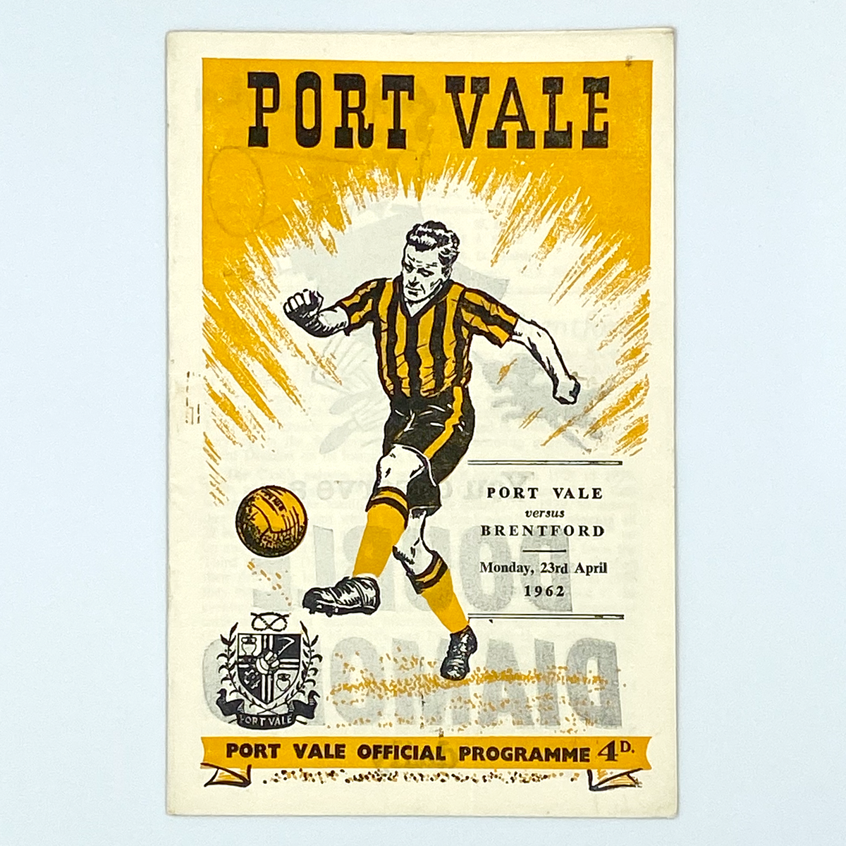 Port Vale vs Brentford Programme (23 April 1962)