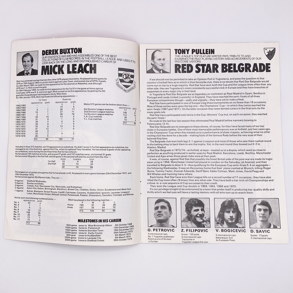 Queens Park Rangers vs Red Star Belgrade (2 February 1976)