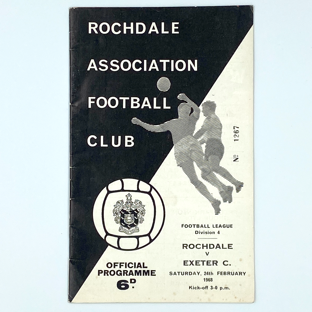 Rochdale A.F.C. vs Exeter City Programme (24 February 1968)