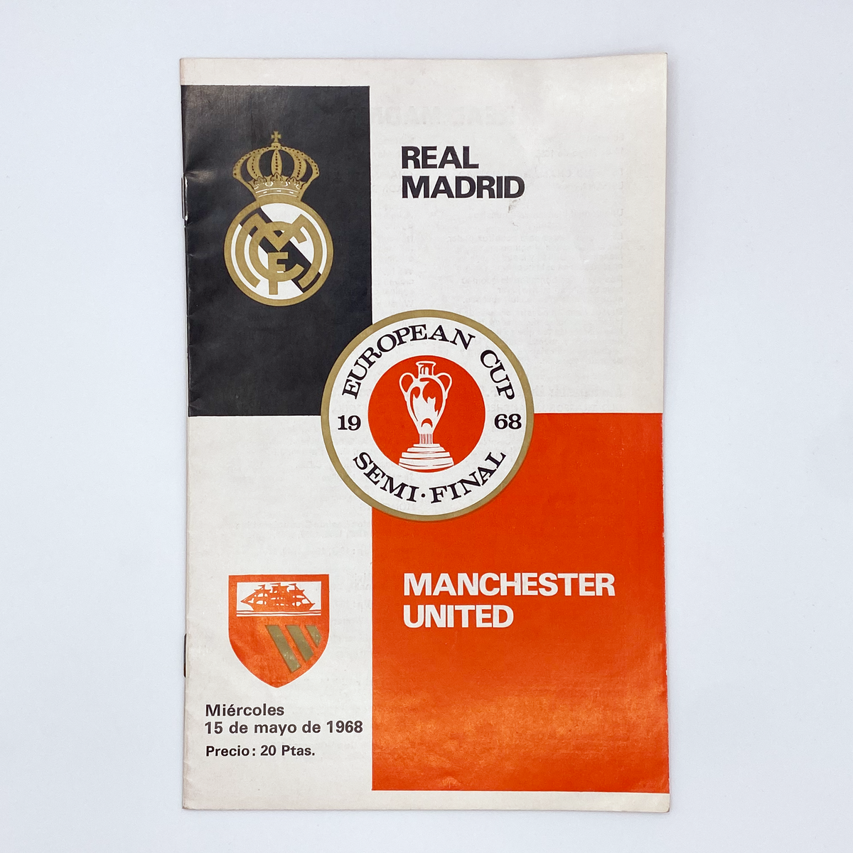 Real Madrid vs Manchester United Programme (15 May 1968)