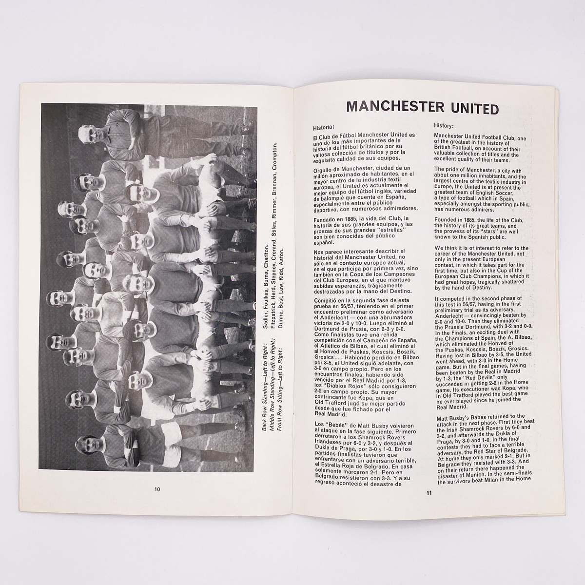 Real Madrid vs Manchester United Programme (15 May 1968)