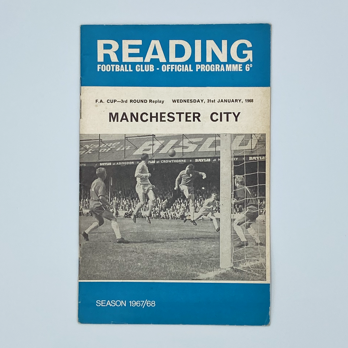 Reading vs Manchester City Programme (31 January 1968)