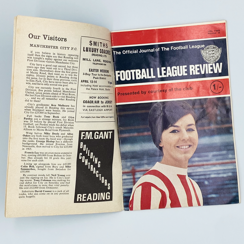 Reading vs Manchester City Programme (31 January 1968)
