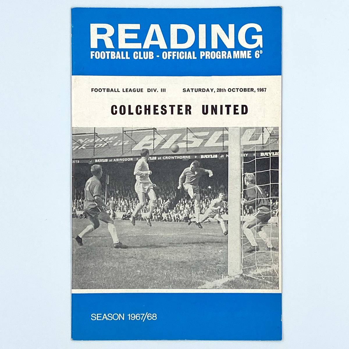 Reading vs Colchester United Programme (28 October 1967)