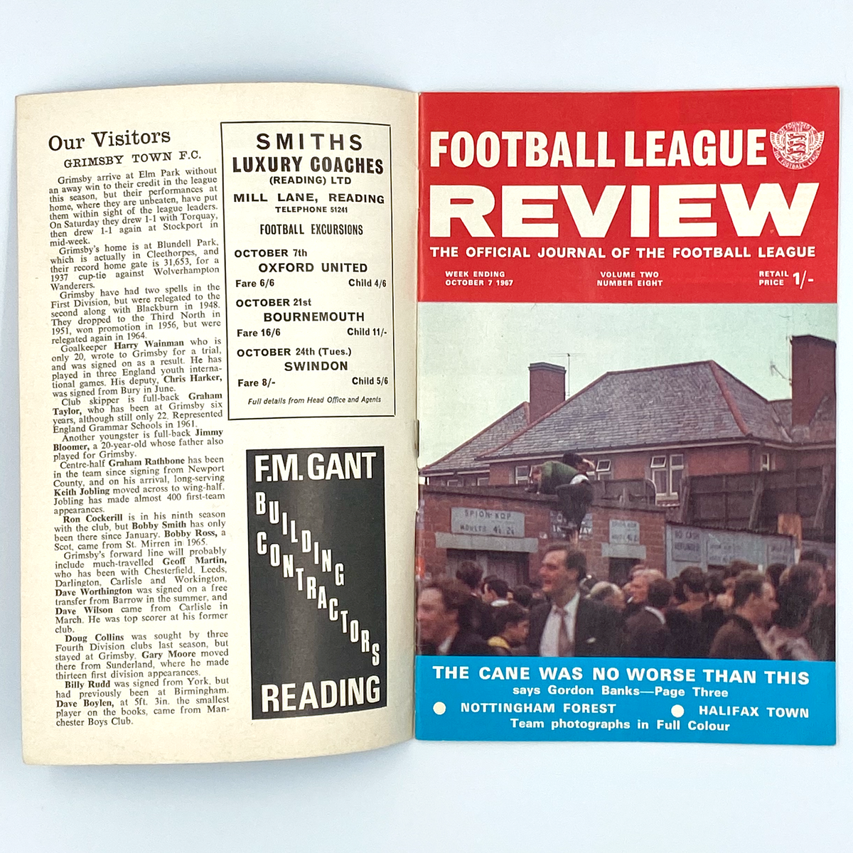 Reading vs Grimsby Town Programme (30 September 1967)