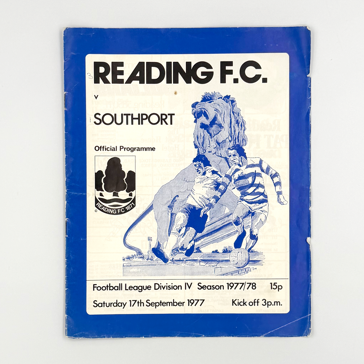 Reading vs Southport Programme (17 September 1977)