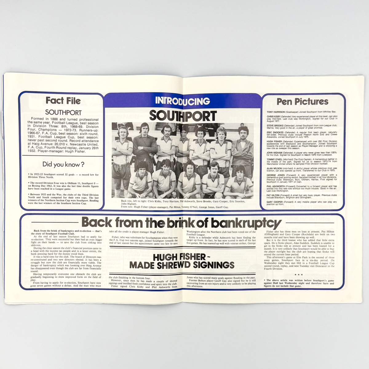 Reading vs Southport Programme (17 September 1977)