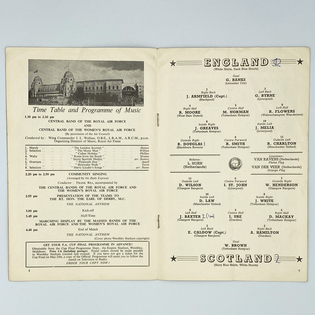 England vs Scotland Programme & Ticket (6 April 1963)