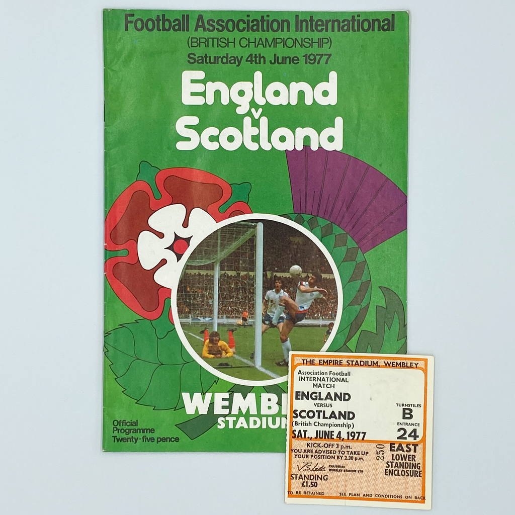 England vs Scotland Programme & Ticket (4 June 1977)