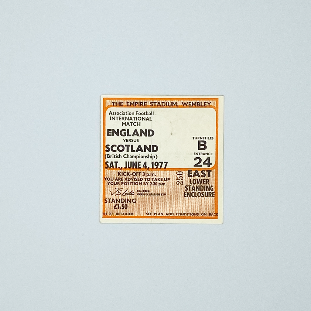 England vs Scotland Programme & Ticket (4 June 1977)