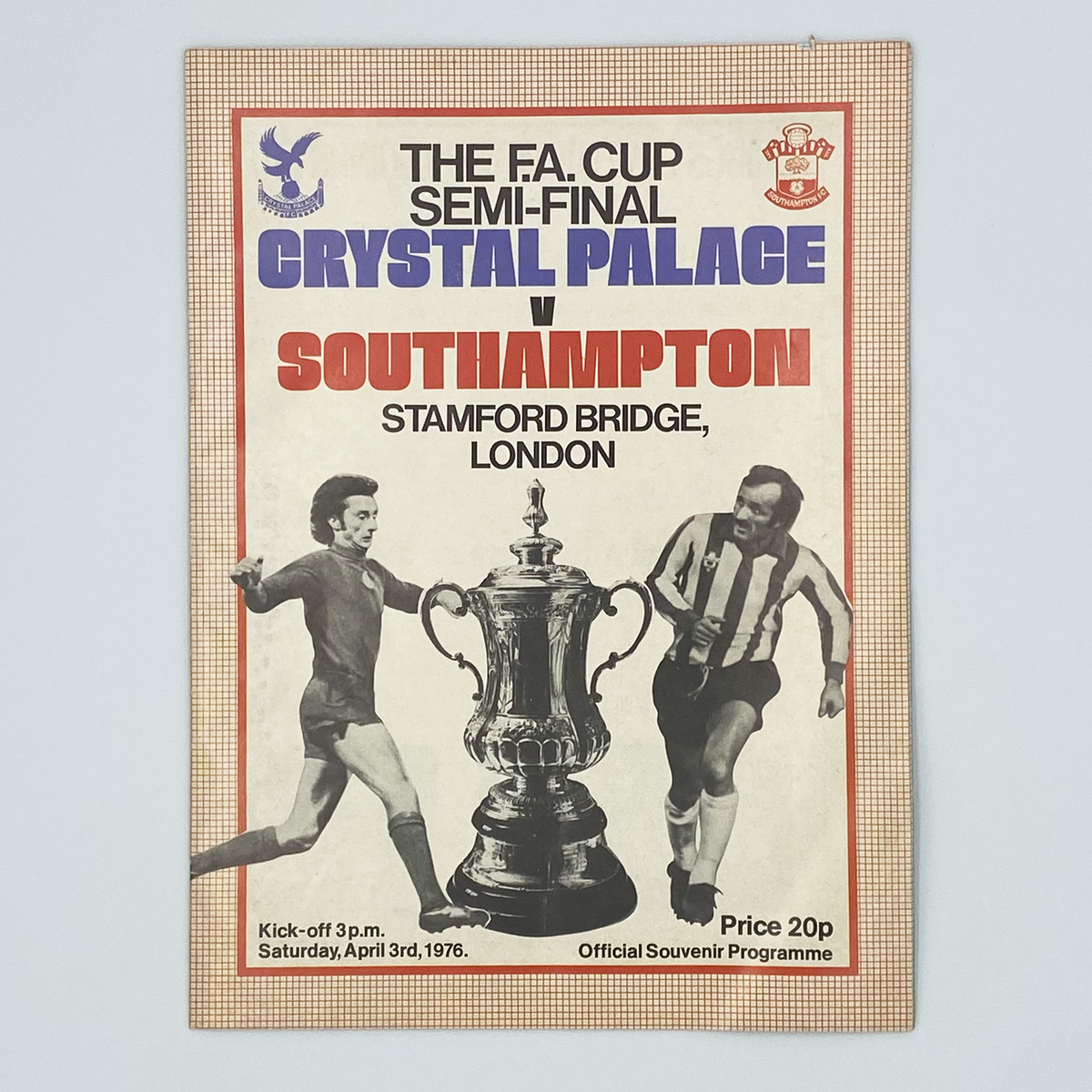 Crystal Palace vs Southampton FA Cup Semi-Final 1976 Programme (3 April 1976)